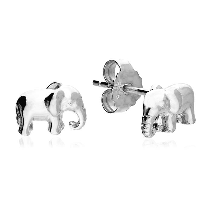 Sterling Silver Elephant Stud Earrings