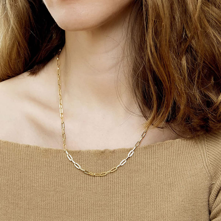 9ct Gold Oval Paperclip Link Chain