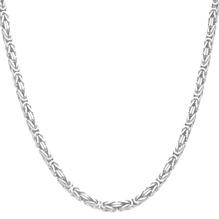 Men's Solid Silver Heavy Byzantine Kings Chain 5.5mm