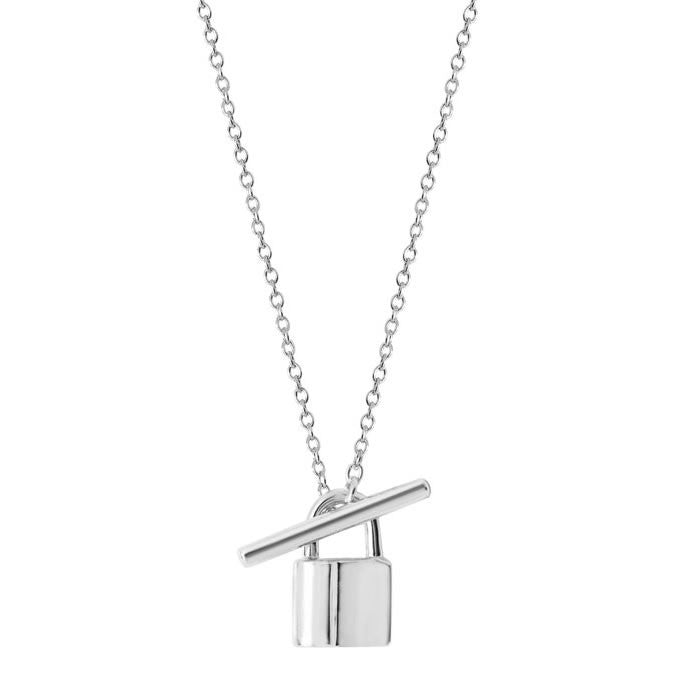 Silver Lock & T-Bar Necklace