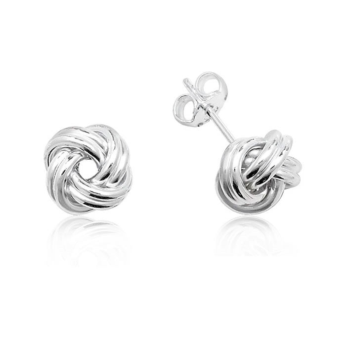 Sterling Silver Knot Stud Earrings