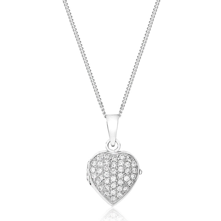 9ct White Gold Heart Locket