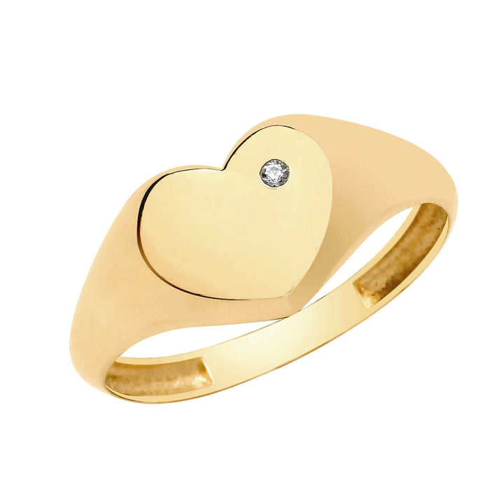 9ct Gold Heart Signet Ring