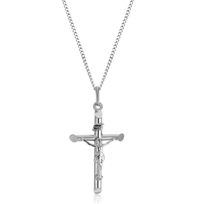 Women's 9ct White Gold Crucifix Cross Pendant