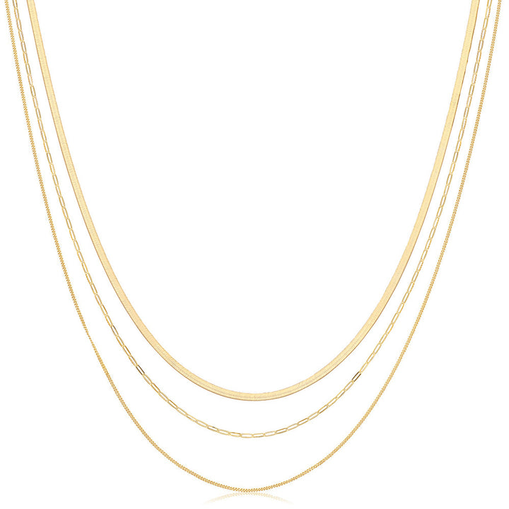 9ct Gold Three Layer Chain Necklace
