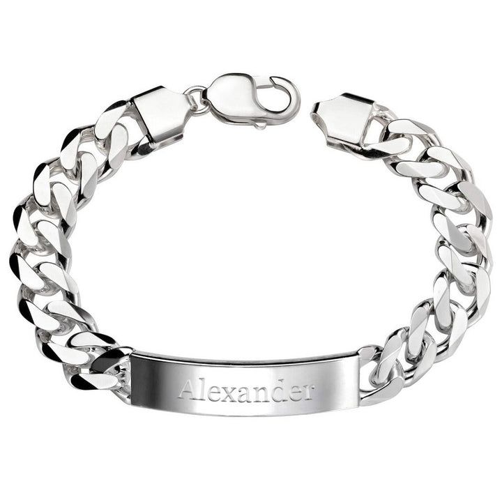 Men's XL Silver Personalised I.D Bracelet