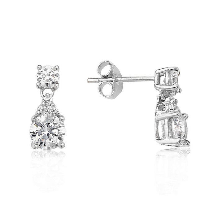 Sterling Silver Cubic Zirconia Drop Earrings