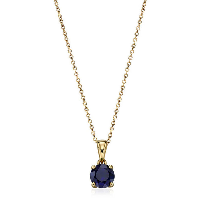9ct Gold Created Sapphire September Birthstone Pendant