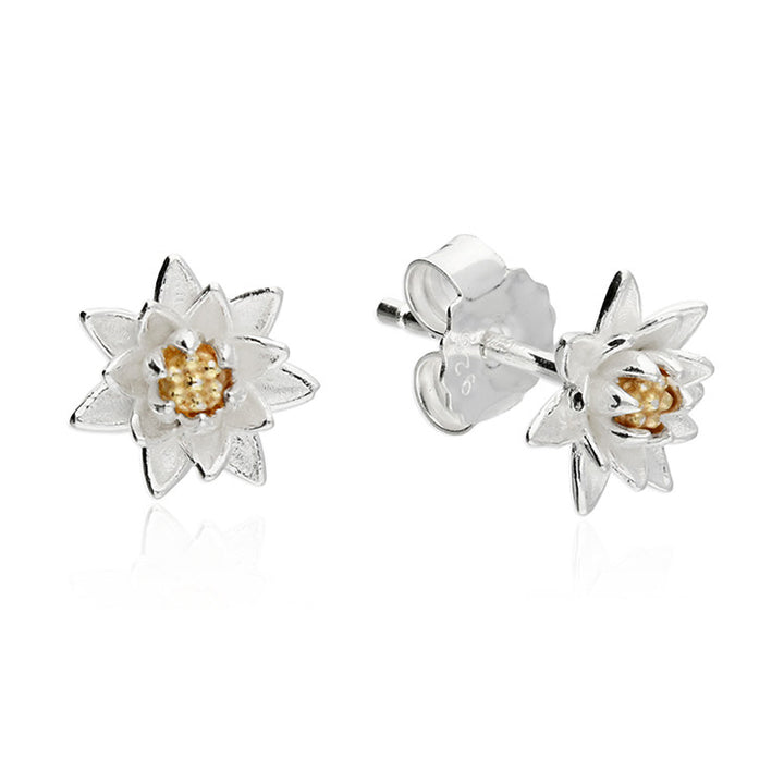 Sterling Silver June Birth Flower Rose Stud Earrings