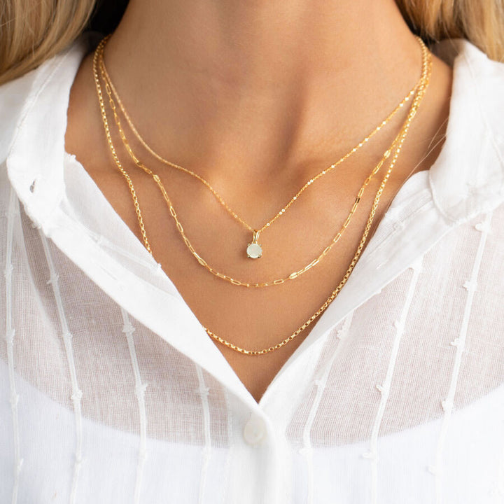 9ct Gold Opal October Birthstone Pendant