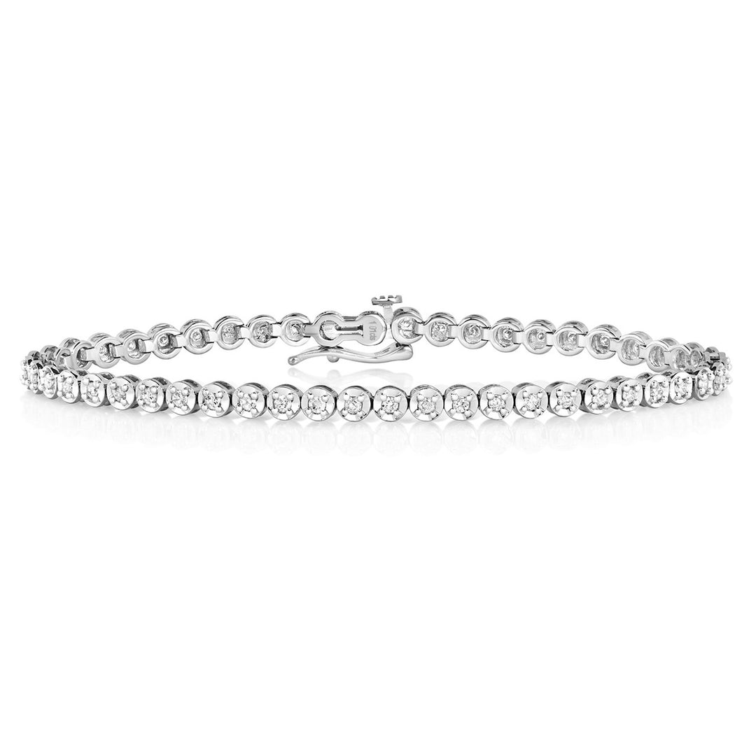 9ct White Gold 1.00ct Diamond Tennis Bracelet