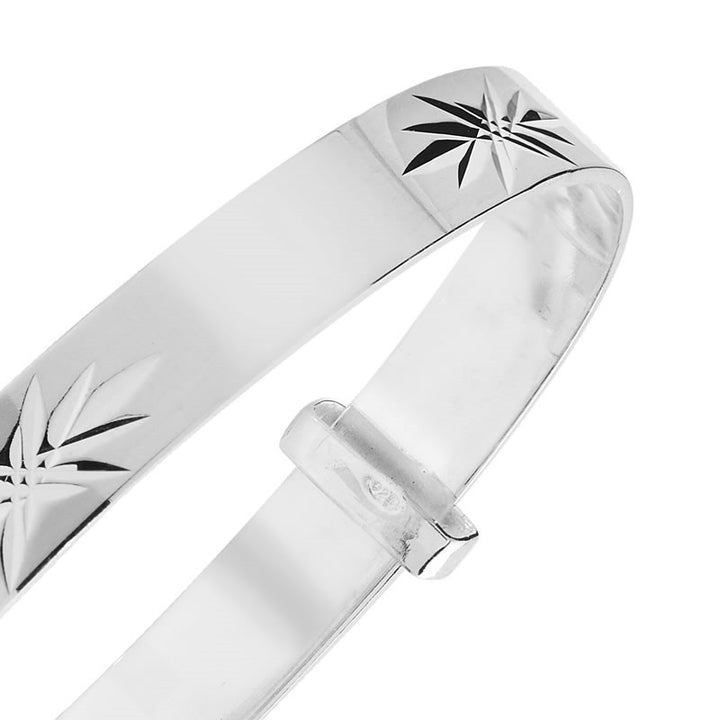 Sterling Silver Diamond Cut Expander Baby Bangle