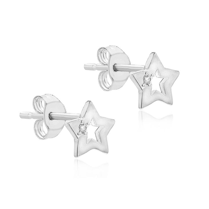 Sterling Silver Star Stud Earrings