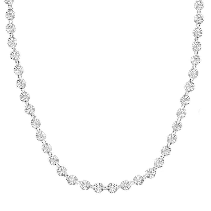 Sterling Silver Sparkle Disc Chain