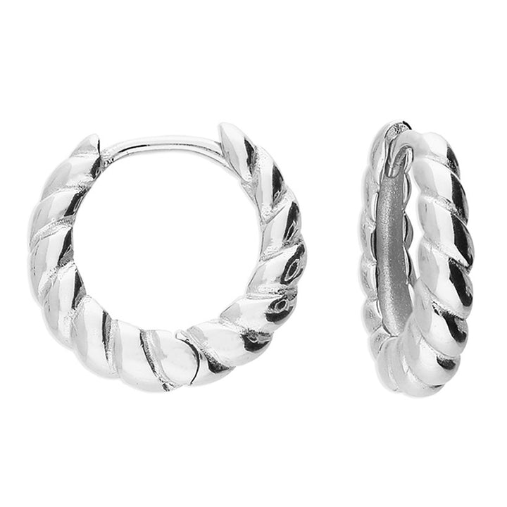 Sterling Silver Creole Twist Earrings