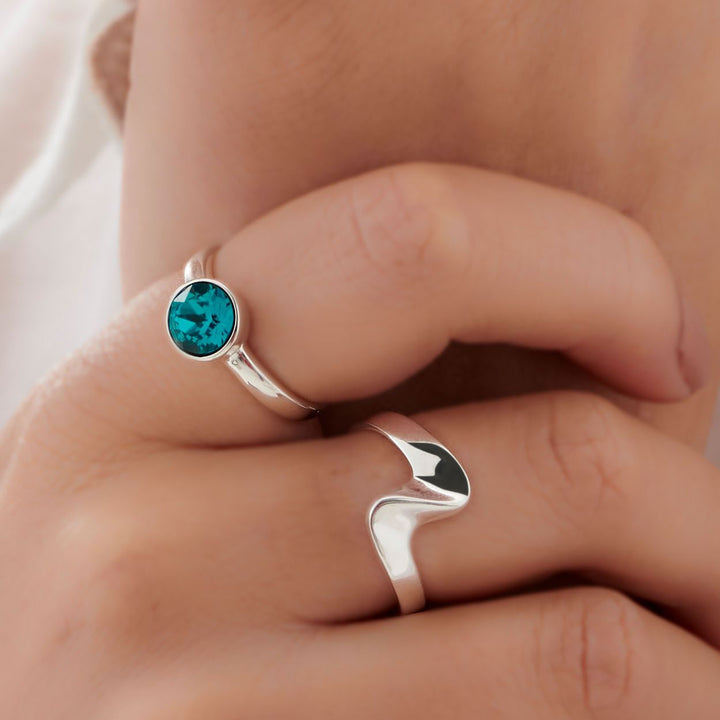 Sterling Silver Organic Wave Ring