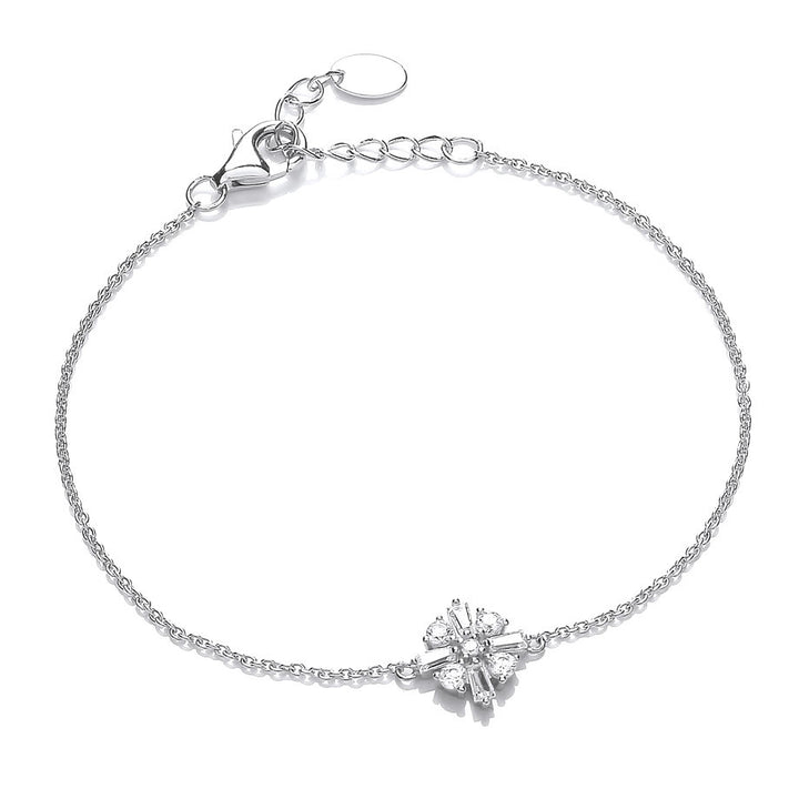 Silver Baguette Cubic Zirconia Iris Bracelet