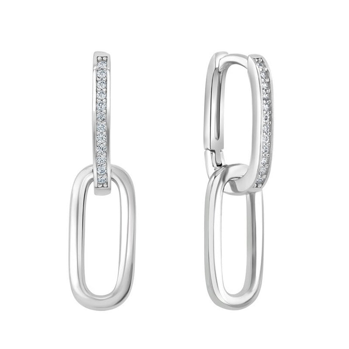 Sterling Silver Oval Chain Link Earrings