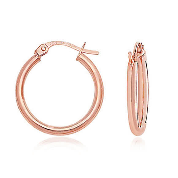 9ct Rose Gold Classic Hoop Earrings 18mm