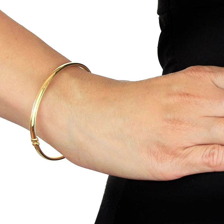 9ct Gold Plain Hinged Bangle