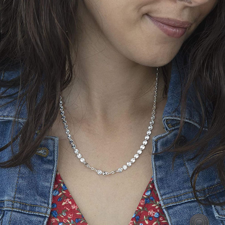 Sterling Silver Sparkle Disc Chain