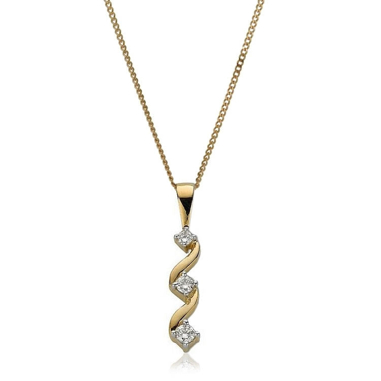 9ct Gold Diamond Trilogy Pendant