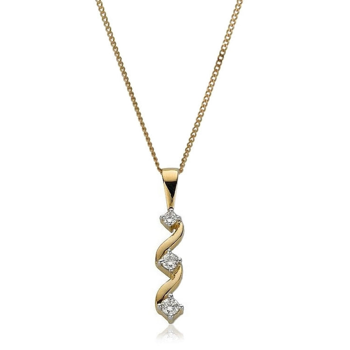 9ct Gold Diamond Trilogy Pendant