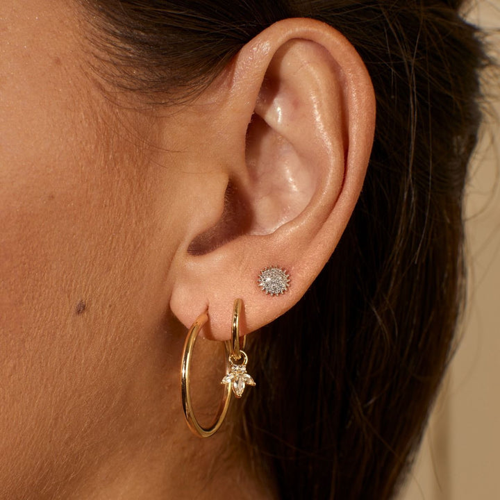 9ct Gold 0.10ct Diamond Cluster Earrings