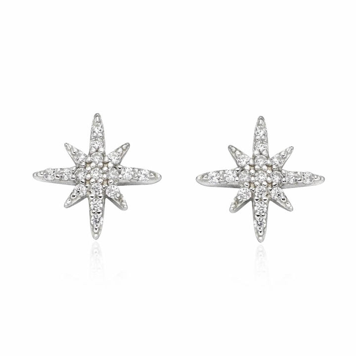Sterling Silver Starburst Stud Earrings