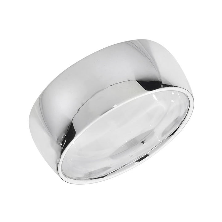 Men's Silver Solid Wedding Band Ring 8mm