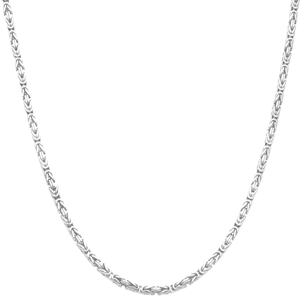 Men's Solid Silver Byzantine Kings Chain 3mm