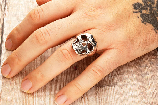Men's Sterling Silver Skull Ring