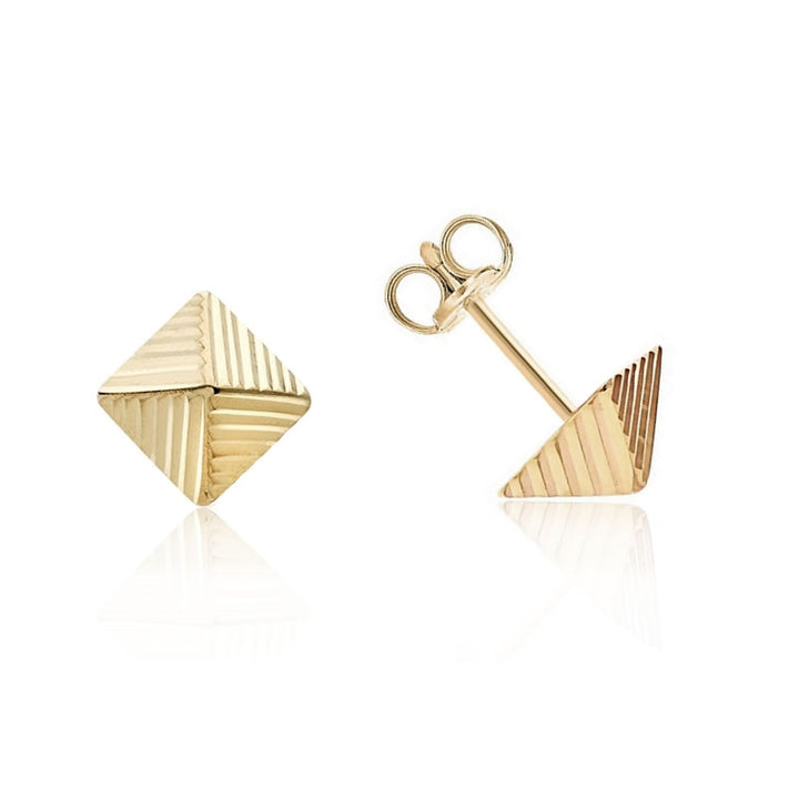 9ct Gold Pyramid Stud Earrings