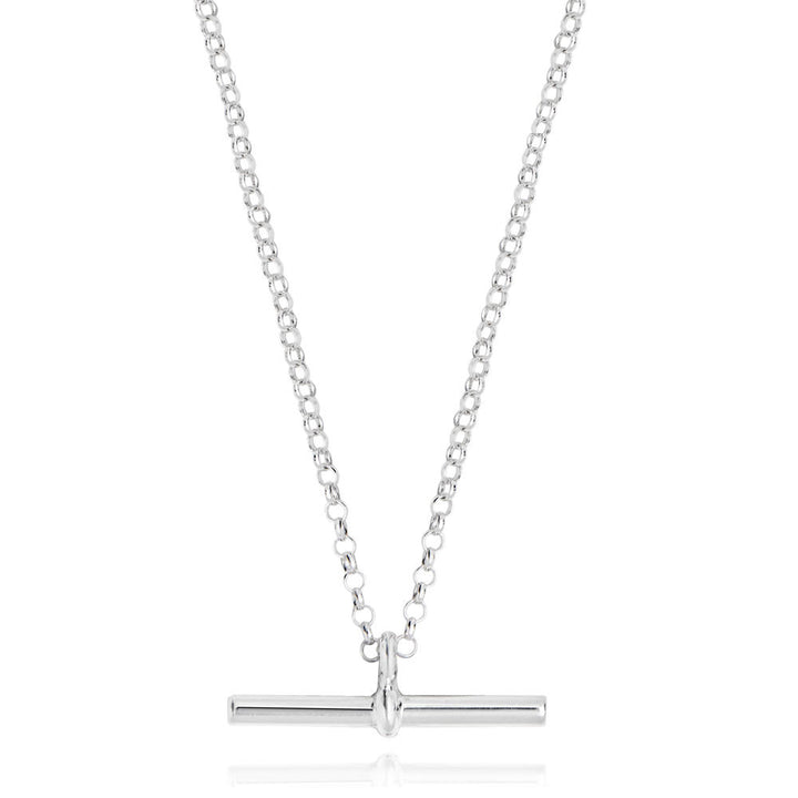 Silver T Bar Belcher Chain Necklace