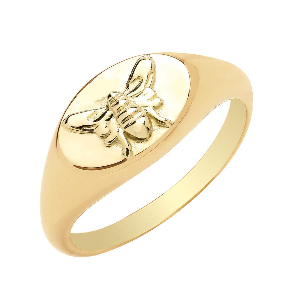 9ct Gold Honey Bee Signet Ring