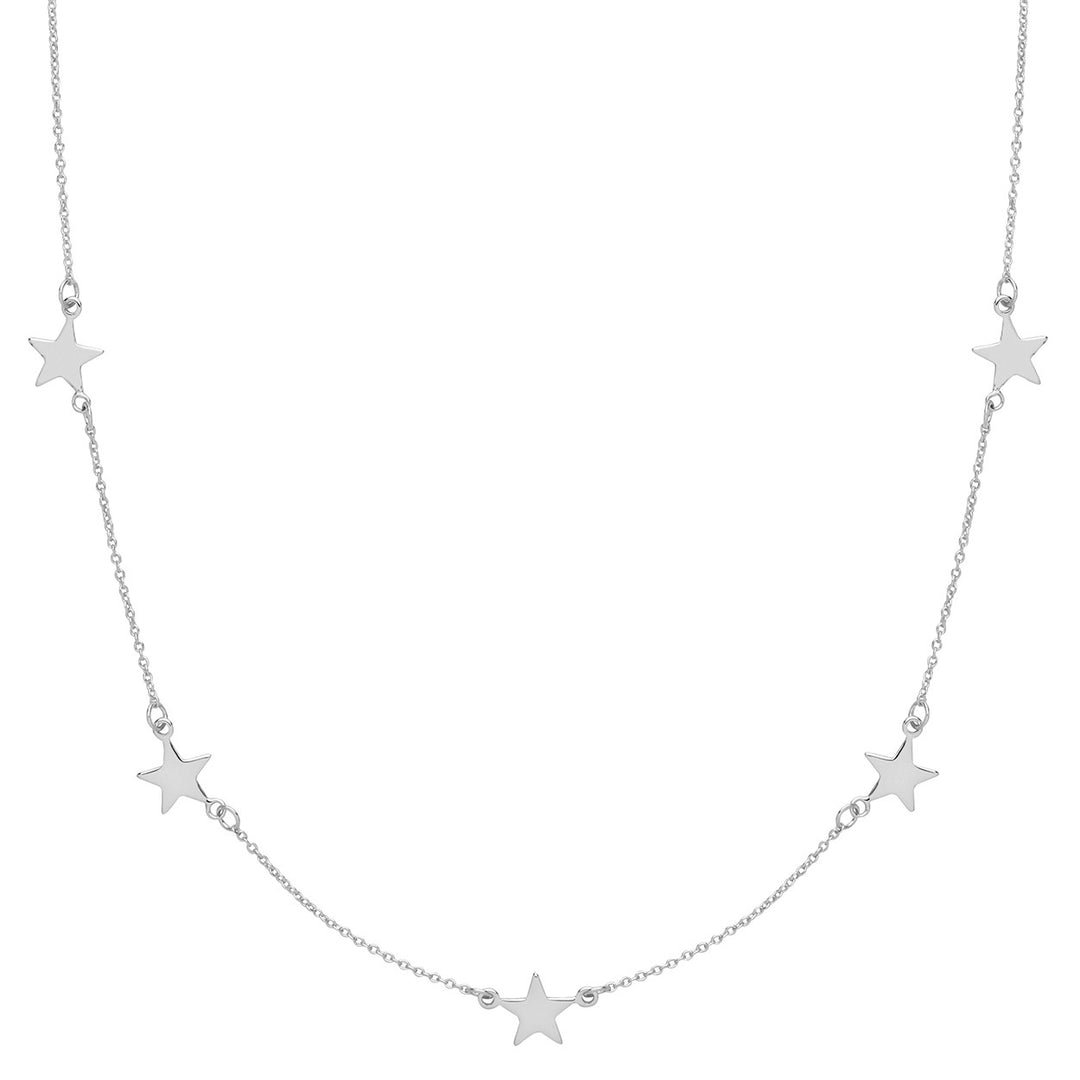 Silver Line of Stars Necklace