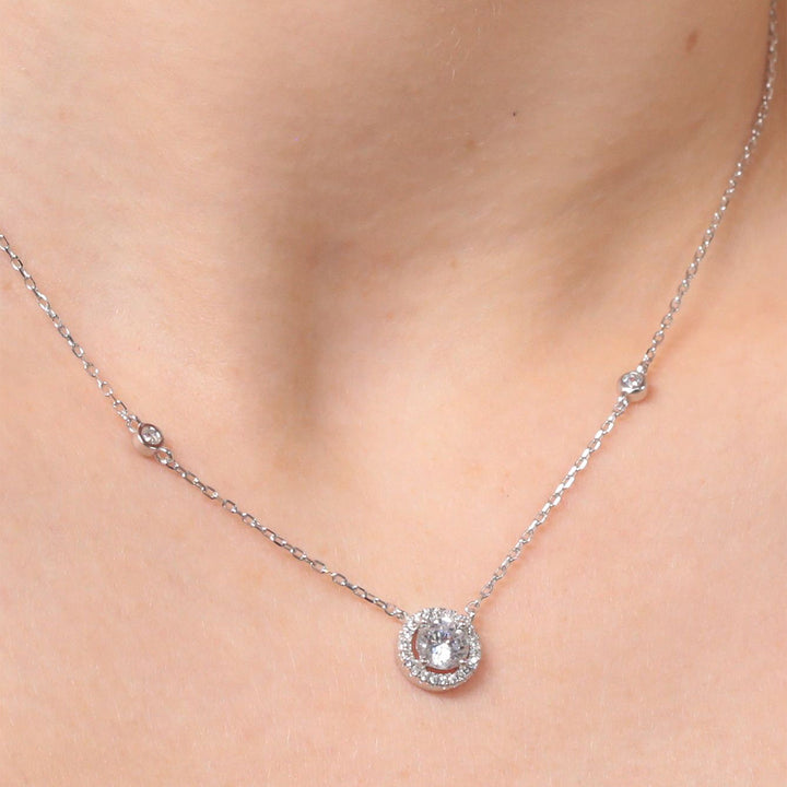 Sterling Silver Halo Necklace