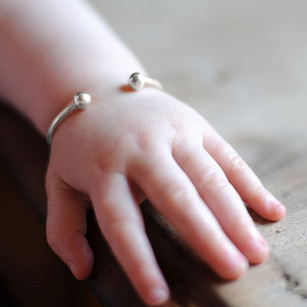 Sterling Silver Solid Torque Baby Bangle