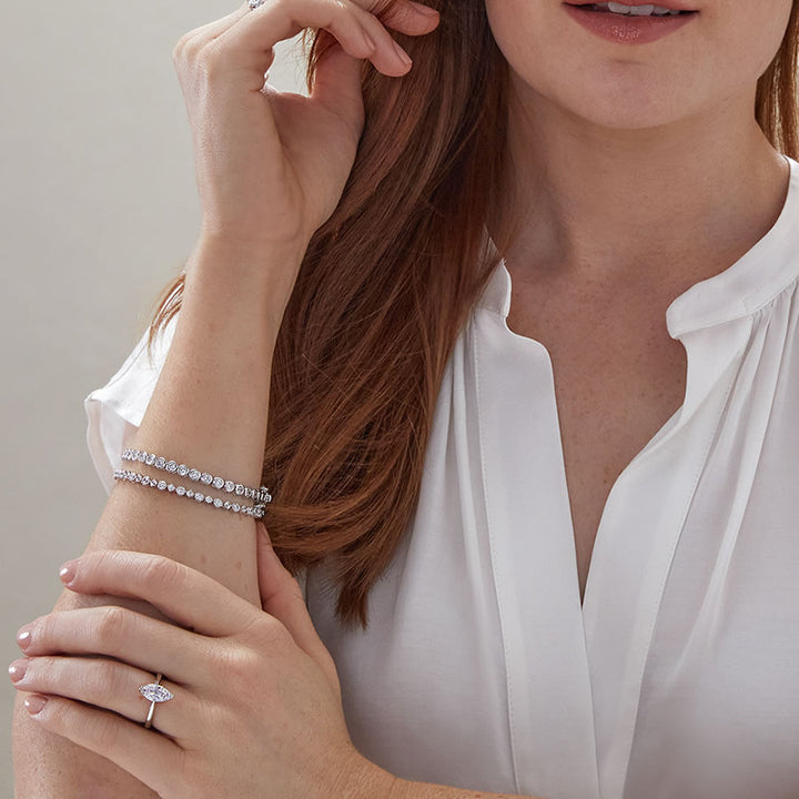 Luminous Silver Marquise Solitaire Ring