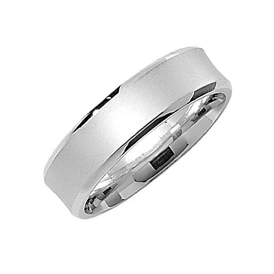Sterling Silver Satin Effect Wedding Ring 6mm