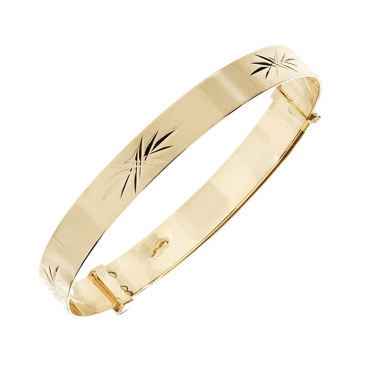 9ct Gold Diamond Cut Expander Baby Bangle