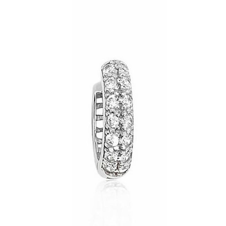 Men's 9ct White Gold Cubic Zirconia Hoop Earring