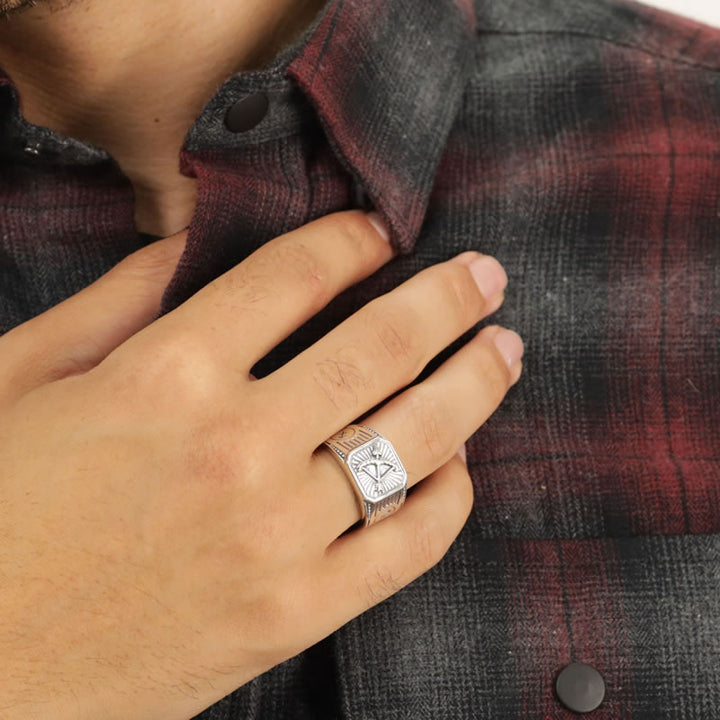 Men's Sterling Silver Sagittarius Signet Ring