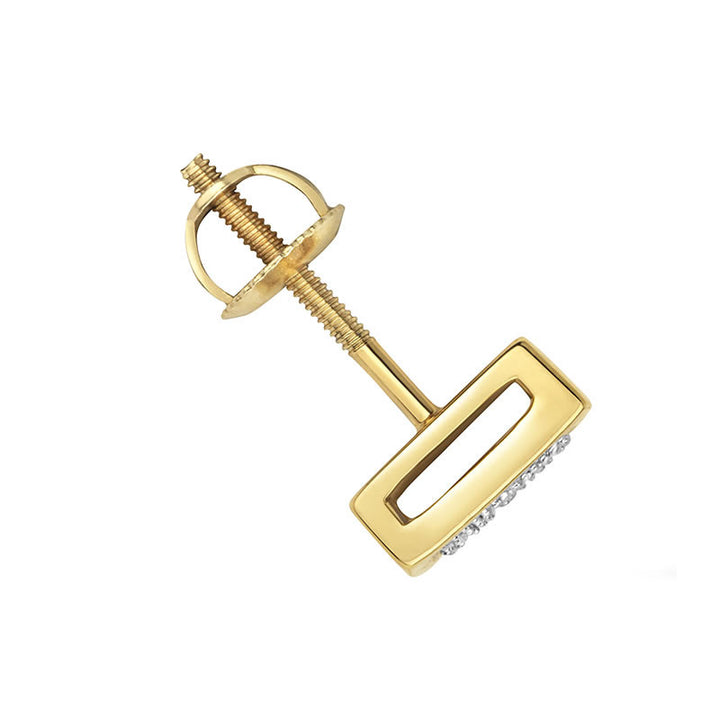 Men's 9ct Gold Diamond Square Stud Earring