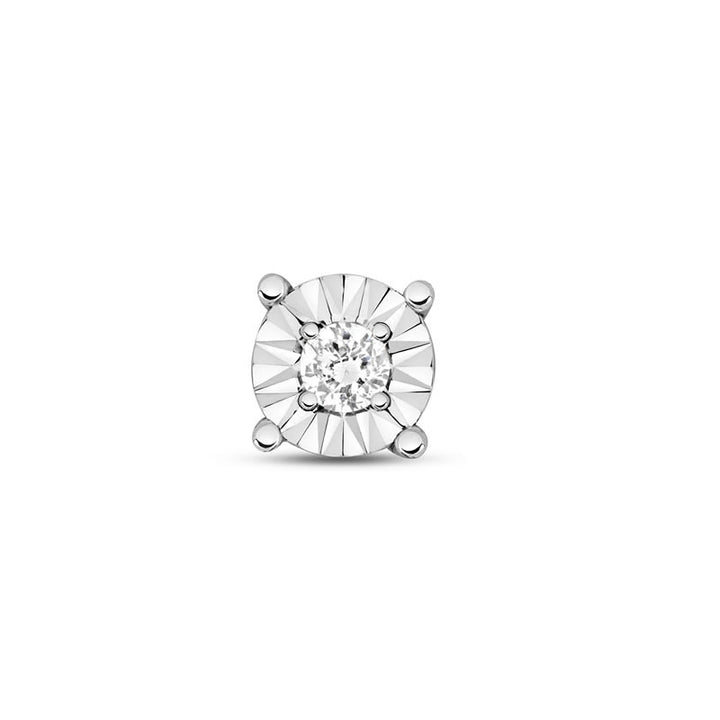 Men's 9ct White Gold Diamond Stud Earring