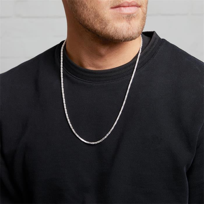 Men's Solid Silver Byzantine Kings Chain 3mm