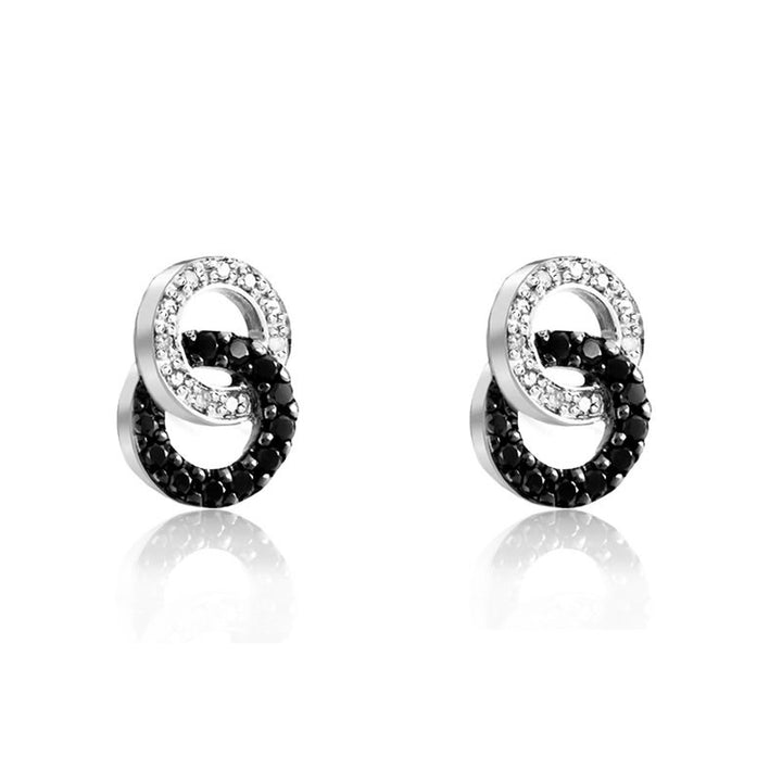 9ct White Gold 0.40ct Black Diamond Circle Earrings
