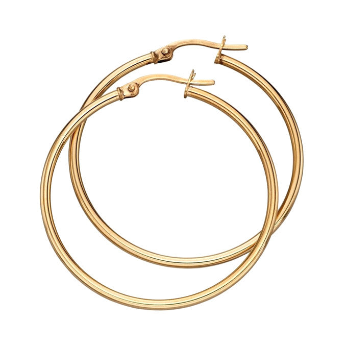 18ct Gold Plated Hoop Earrings 30mm