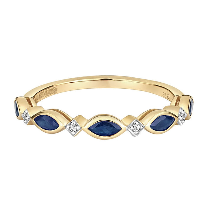 9ct Gold Marquise Sapphire & Diamond Eternity Ring