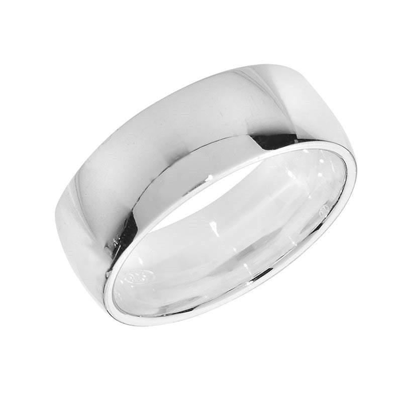 Men's Sterling Silver Wedding Band Ring 7mm